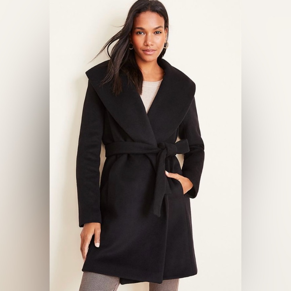 Ann Taylor Shawl Collar Wrap Coat